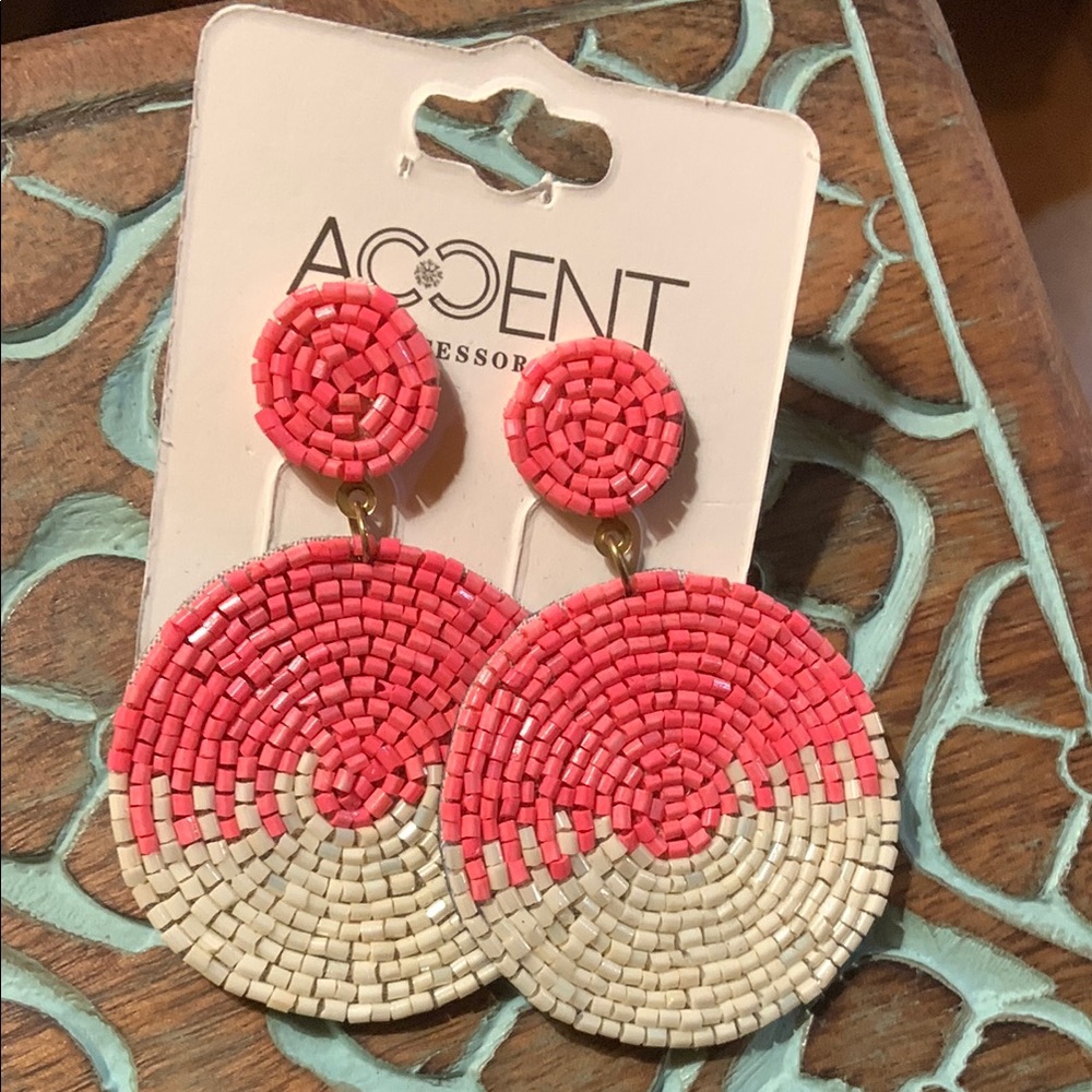 Pink and Cream Earrings